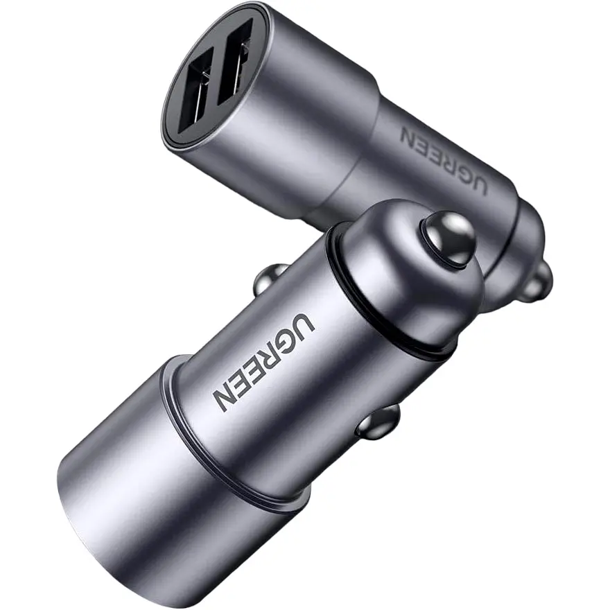 Автомобільний зарядний пристрій Ugreen CD130 Dual USB Car Charger 24W 2.4A Gray [50592] [99318] - фото 2