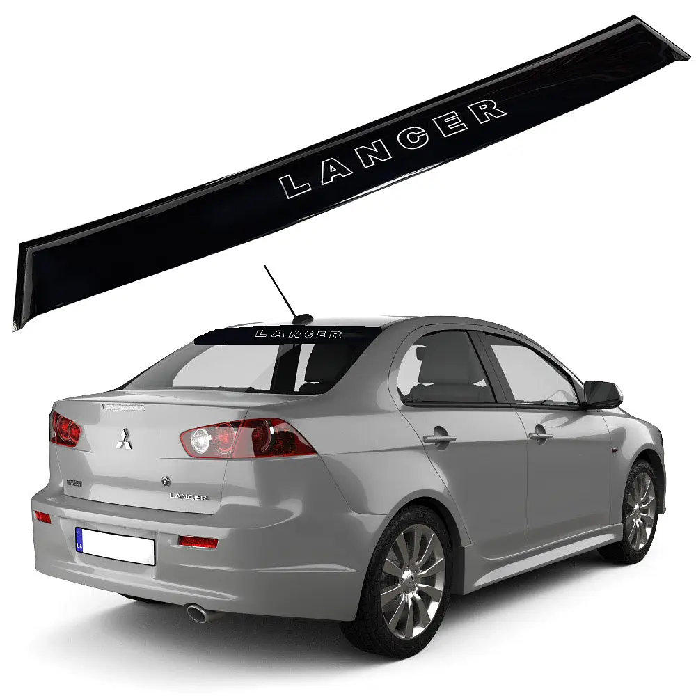 Cпойлер заднього скла козирок для Mitsubishi Lancer X 2007-2015 Прилягає до скла 3М скотч Voron Glass