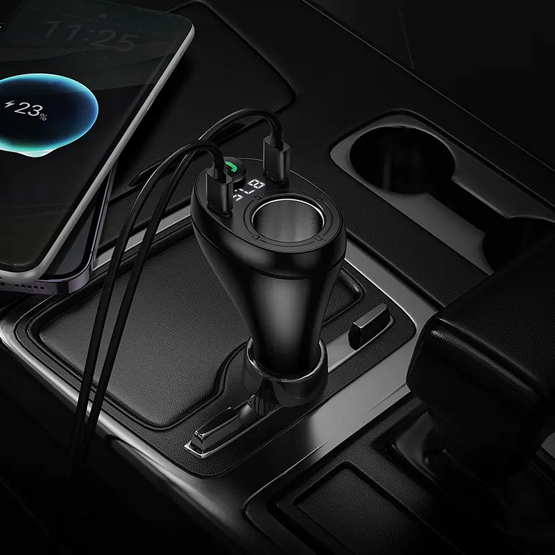 АЗП з FM-модулятором HOCO E88 Star 35W(2C) cigarette lighter car BT FM transmitter Black - фото 8