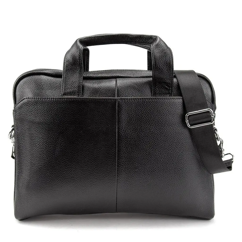 Ділова чоловіча шкіряна сумка Tiding Bag M56-1111A чорна - фото 5