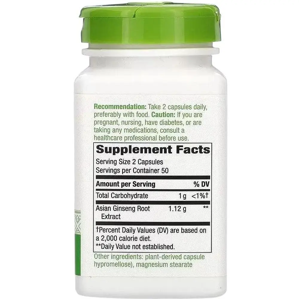 Азійський женьшень Nature's Way Asian Ginseng корінь 1120 мг 100 капсул - фото 2