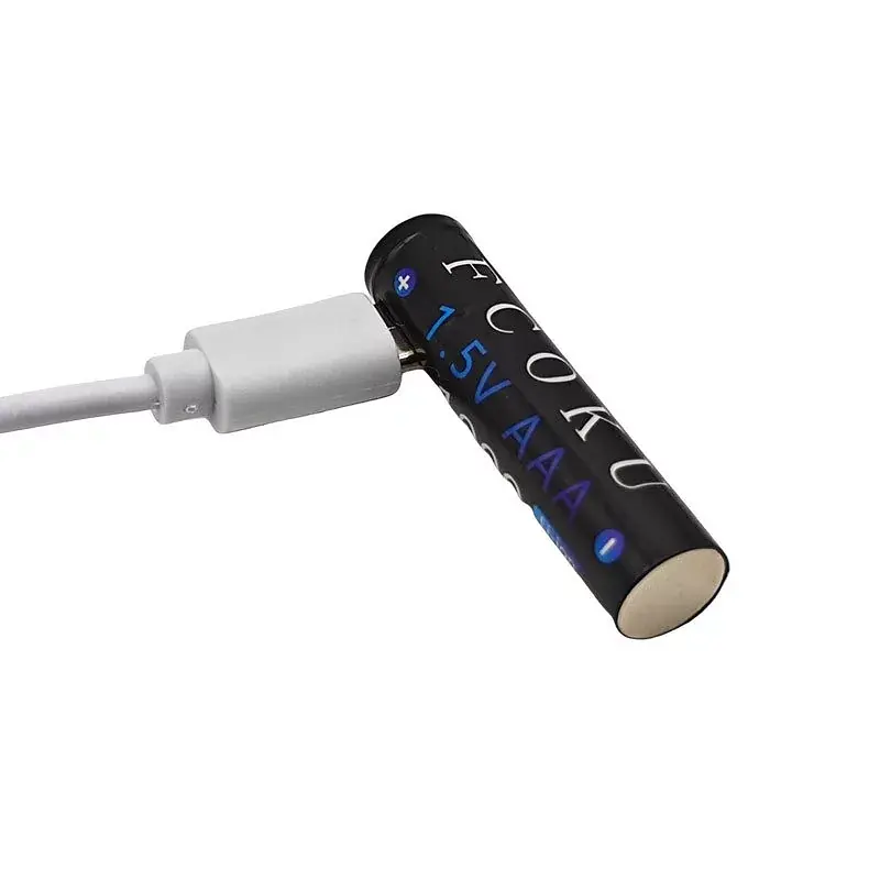 Акумулятор AAA Fcoku 1.5v 1000mah (з зарядкою від Тype-C) Чорний - фото 2