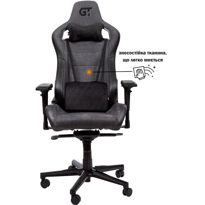 Геймерське крісло GT Racer чорне з темно-сірим (X-8005 Dark Gray/Black) - фото 6