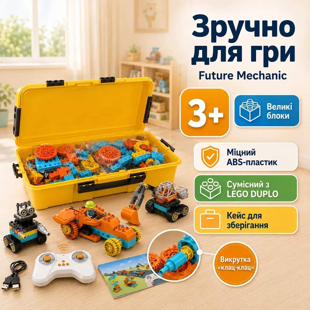 Конструктор Makerzoid Big Bloks - Future Mechanic (Механік майбутнього) (MKZ-OBK-EC) - фото 8