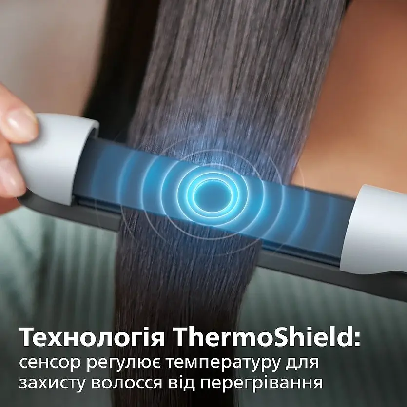 Випрямляч для волосся Philips 5000 ThermoShield 12 режимів біло-сірий (BHS520/00) - фото 6