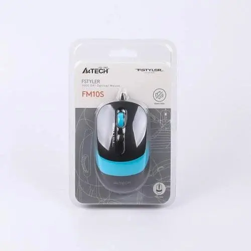 Миша Fstyler FM10S 1600dpi Black+Blue, USB A4Tech teh0033406 - фото 8