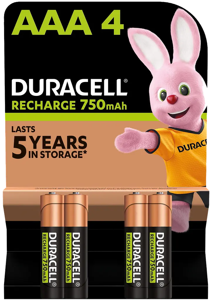Акумулятори Duracell Rechargeable AAА 750 mAh, 4 шт. (6832571)