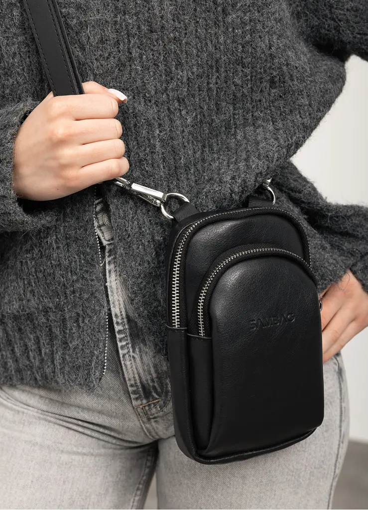 Жіноча сумка Sambag Modena чорна 19 х 11 х 3 см (96193001) - фото 3