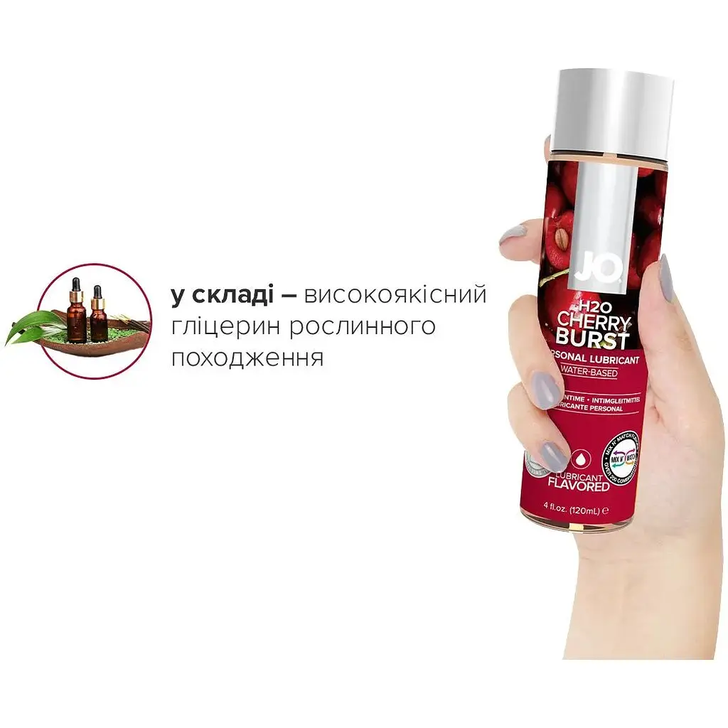 Змазка на водній основі System JO H2O - Cherry Burst (120 мл) - фото 4