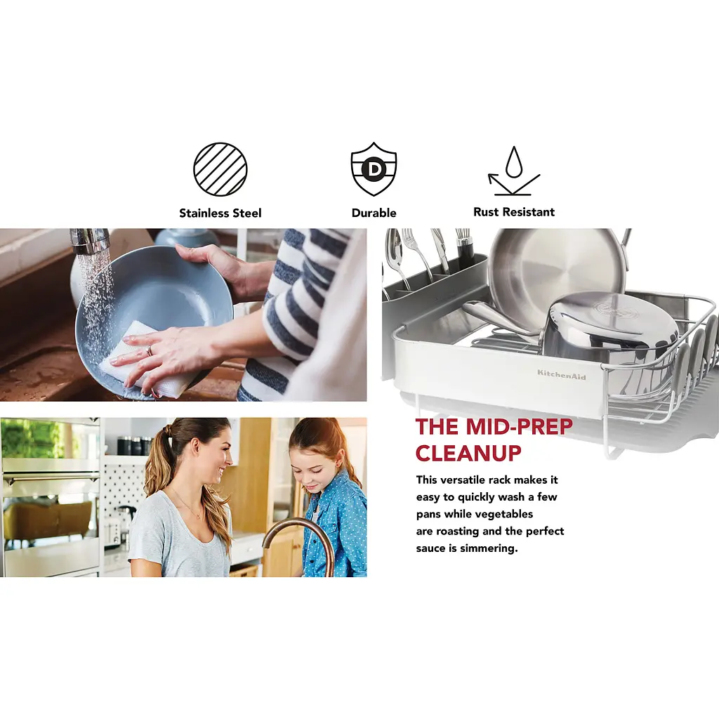 Подставка для сушки посуды KitchenAid Sinkware серая (KEG895BXCGA) - фото 12