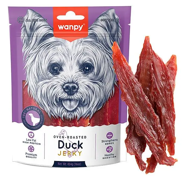 Wanpy Duck Jerky ВАНПІ ФІЛЕ КАЧКИ В’ЯЛЕНЕ ласощі для собак 454 г