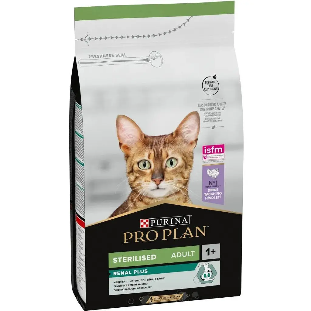 Сухий корм для кішок Purina Pro Plan Sterilised Adult 1+ Renal Plus Для дорослих стерилізованих З індичкою 1.5 кг (7613033566592)