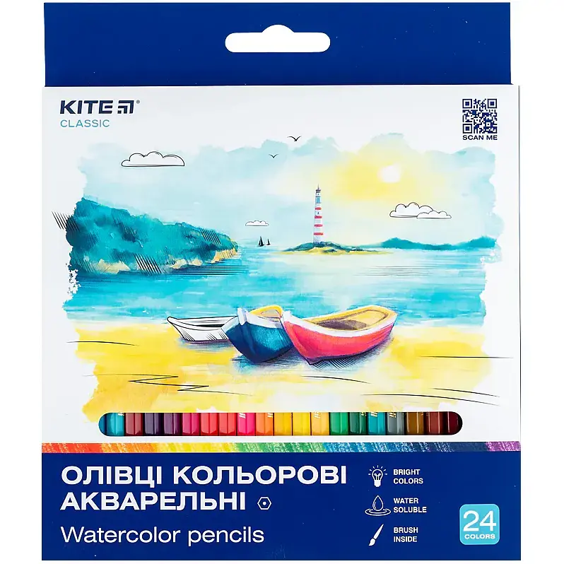 Карандаши цветные акварельные Kite Classic 24 шт. (K-1050) - фото 4