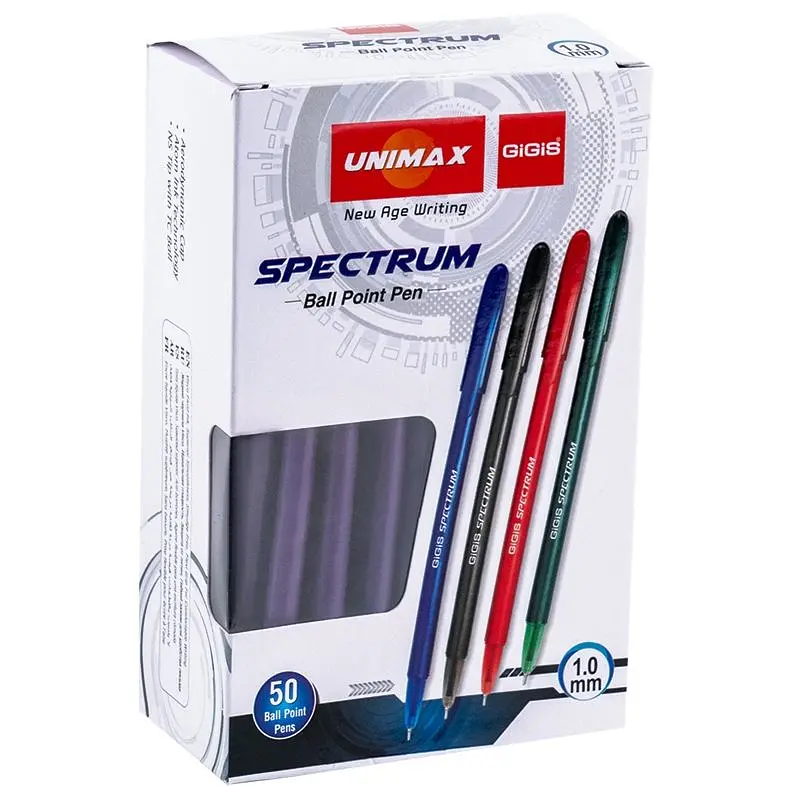 Ручка кулькова Unimax Spectrum фіолетова упаковка 50 шт. (UX-100-11) - фото 3