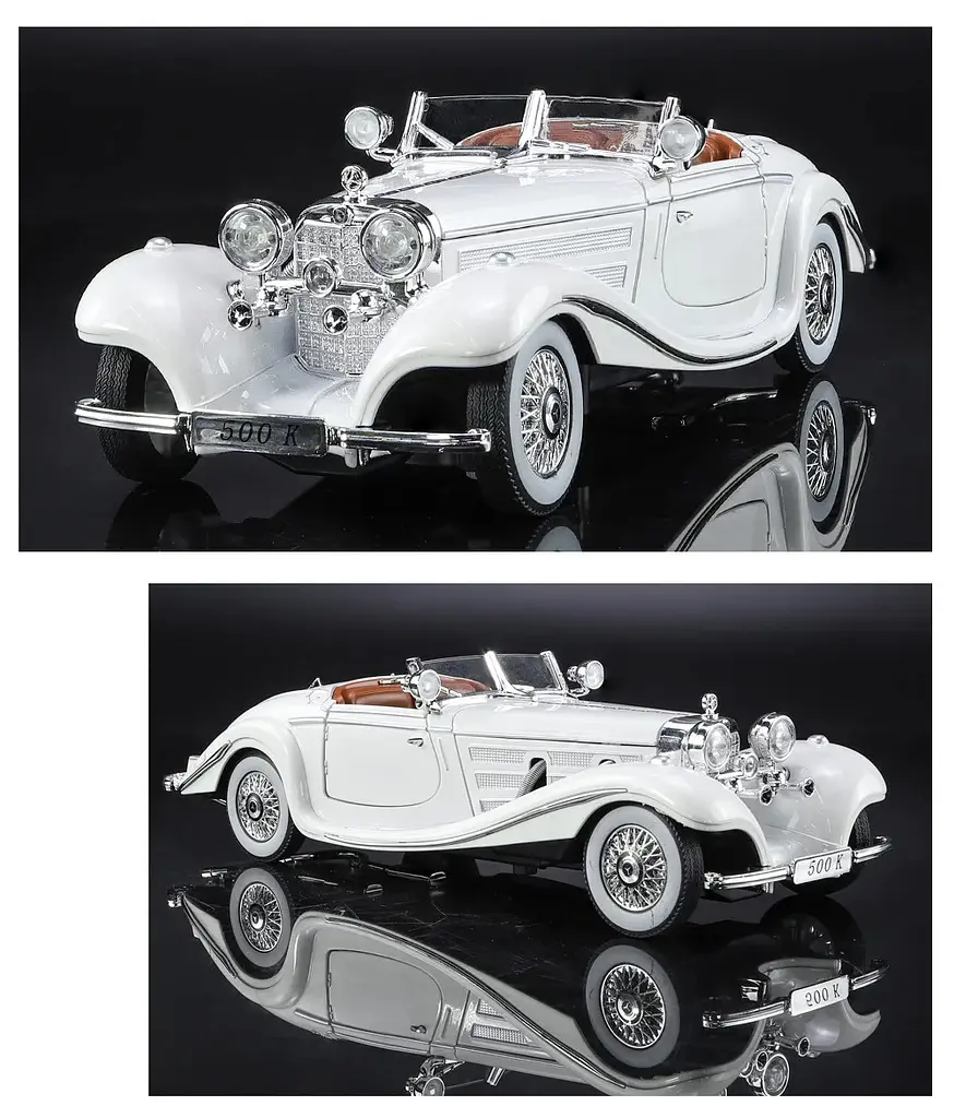 Колекційна металева модель автомобіля АвтоЕксперт Mercedes-Benz 500K Special Roadster 1936 з інерцією, світлом та звуком 1:24 - фото 8
