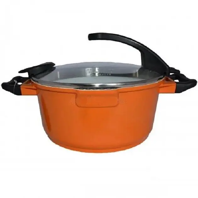 Каструля-скороварка Barton Steel BS 4020 orange 20 см 2.6 л оранжева - фото 2