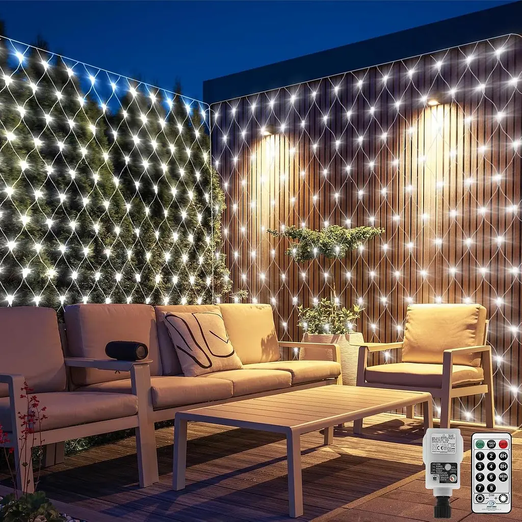 6X2M 300LEDs Великі сітчасті вогні на відкритому повітрі для кущів Підключення, на відкритому повітрі сітка Сітчасте світло - фото 7