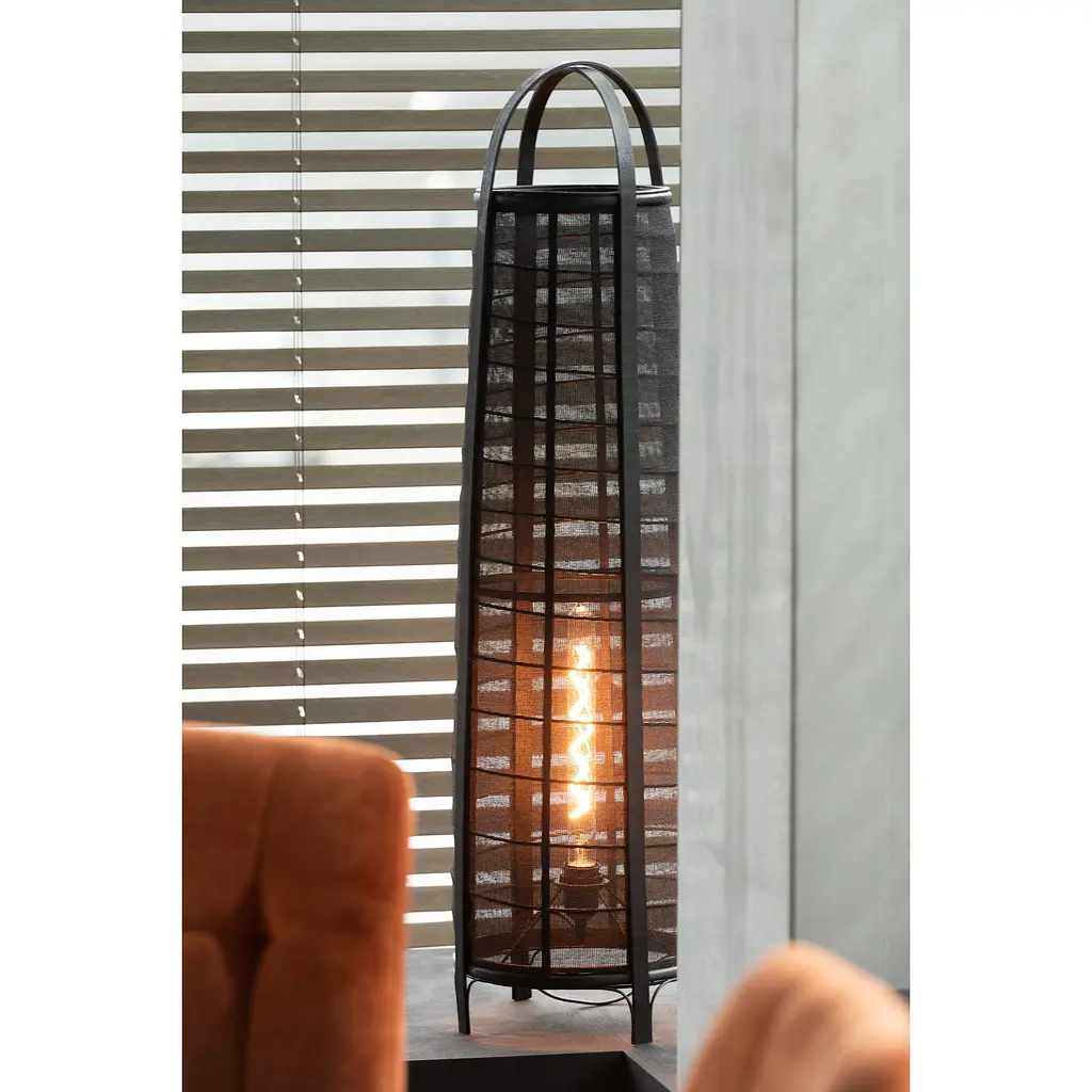 Лампа підлогова J-line з бамбука 100 см чорна (46377) - фото 3