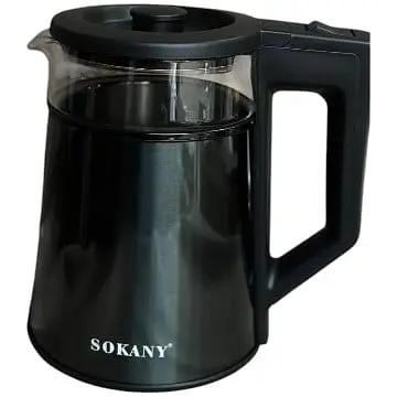 Електрочайник Sokany SK-SH-1076 металевий 1.7 л 2000 Вт Чорний  - фото 2