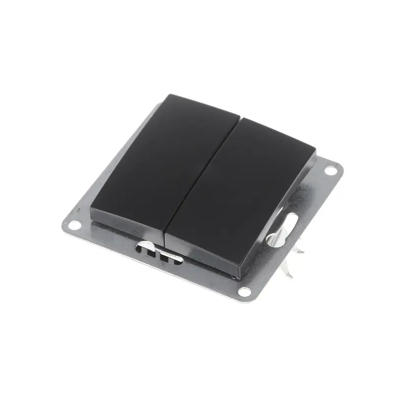 Вимикач Brille двоклавішний чорний NB-2V bk - фото 3