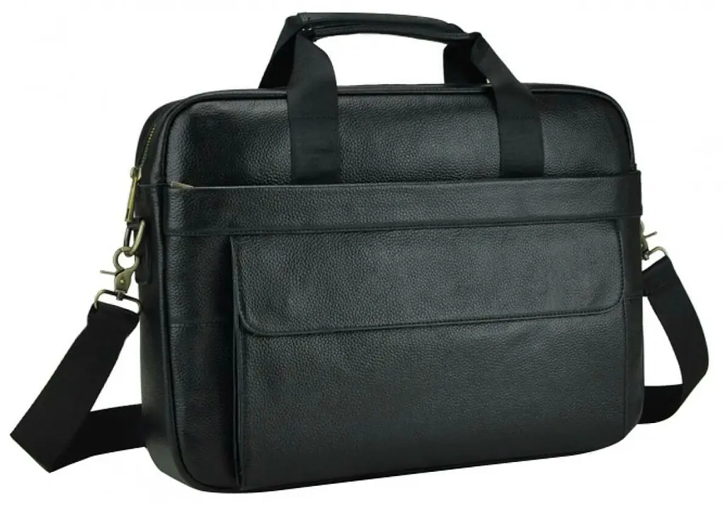 Чоловіча сумка з натуральної шкіри Tiding Bag Чорна (SA25-1131A) - фото 5