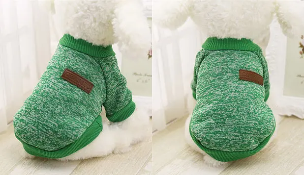 Кофта для собак та котів EcoToys Green XS ряба зелена A: 20 см B: 31 см C: 19 см 7068 - фото 7