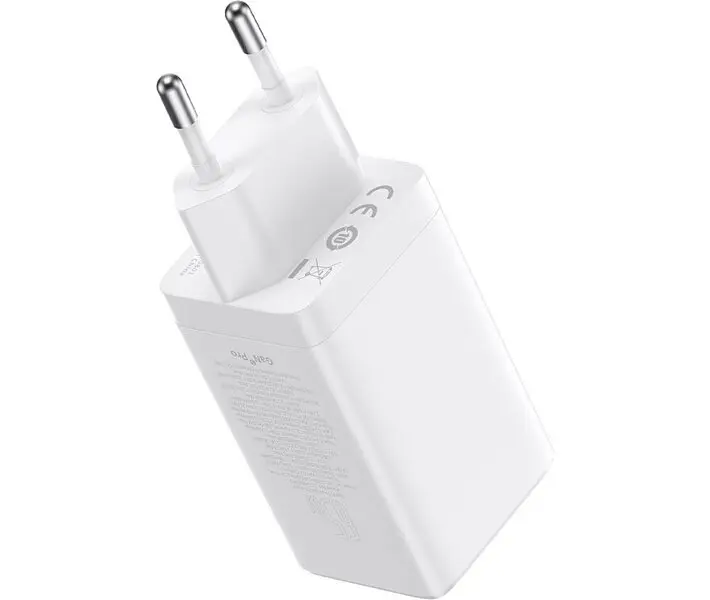 Зарядное устройство 65 W 3 порта Baseus Gan 5 Pro CCGP120202 блок питания белый - фото 2