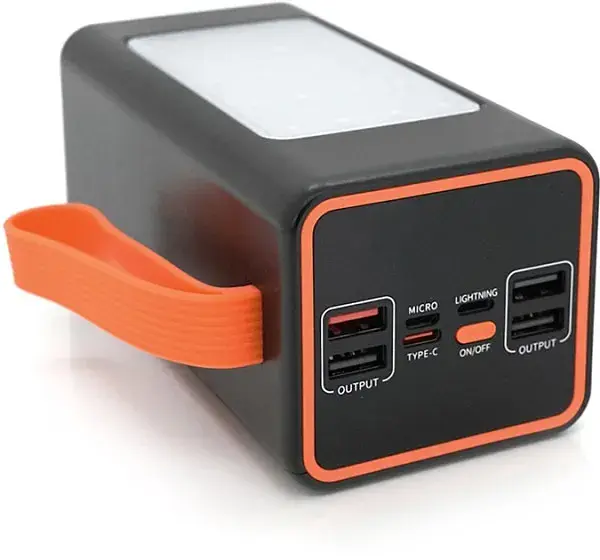 Универсальная зарядная батарея ACL PW-55 50000 mAh с индикатором заряда + фонарь + ремешок (Черный) - фото 5