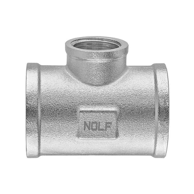 Трійник редукційний Nolf Nfc.T100610F-N-1"Fх1/2"Fх1"F нікельований NF3095 - фото 2