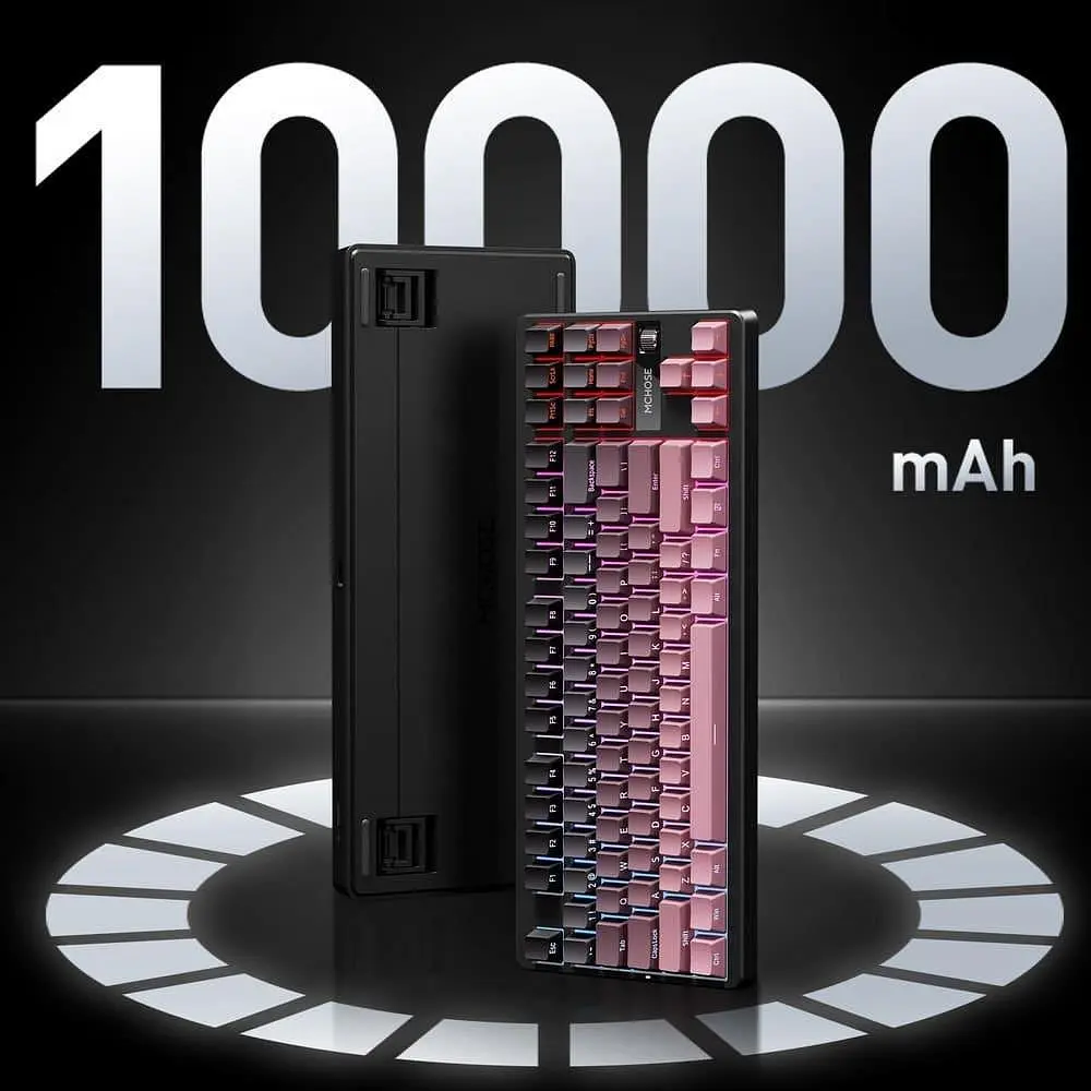 Клавіатура MCHOSE G87 RGB Mechanical Matcha Latte Switch V2 Wireless (MC-G87-17) Black/Pink (G-000003611) - фото 7