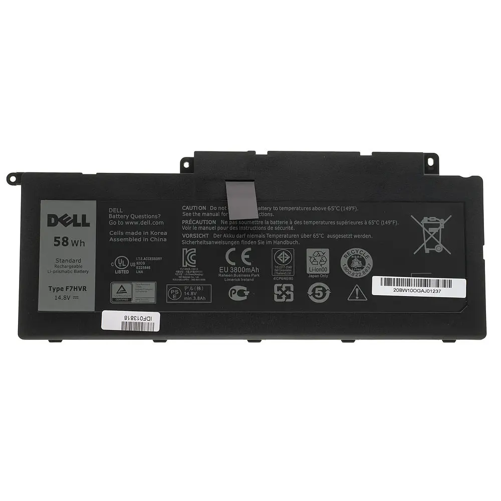 Батарея для ноутбука Dell F7HVR (Inspiron 14 7437 15 7537 17 7737) 14.8V 3800mAh 58Wh Чорний (G4YJM) - фото 2