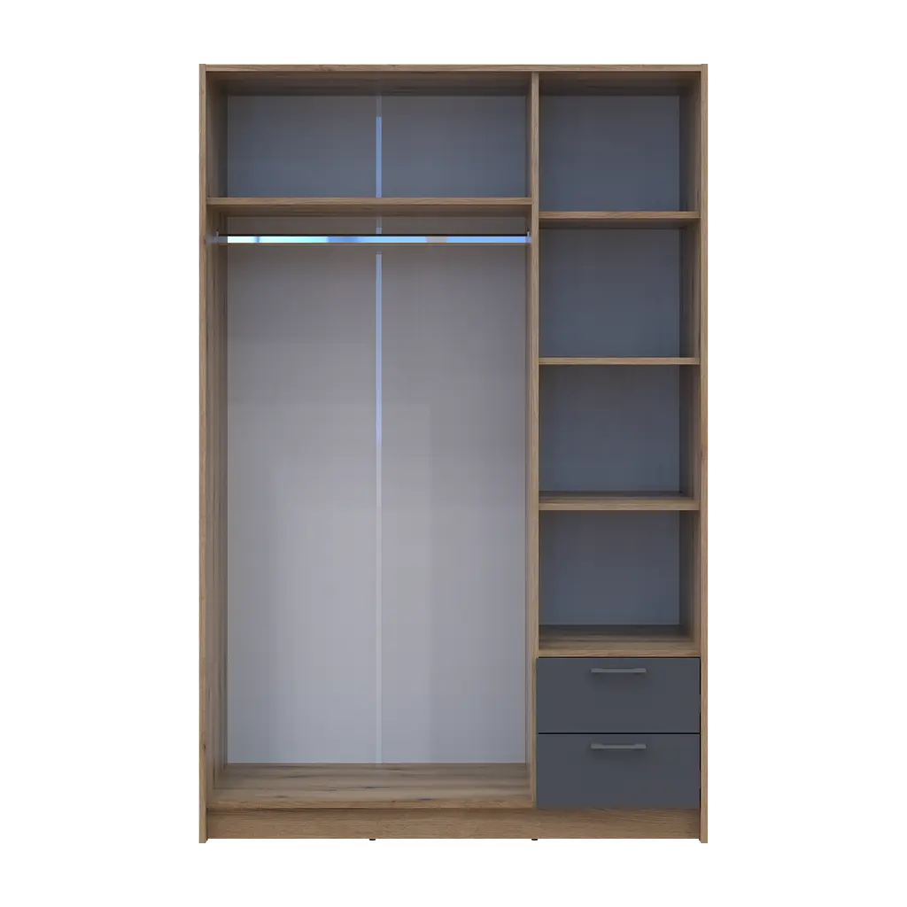 Шафа для одягу Doros Ронді з антроселей Дуб Артизан/Графіт 3ДСП 121х52х236 (80737818) - фото 5