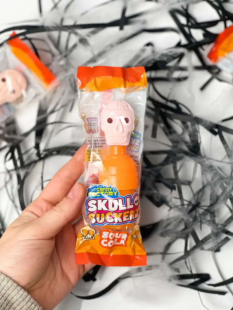 Льодяник з кислою рідиною Halloween Skull Suckers - кола 40g - фото 2