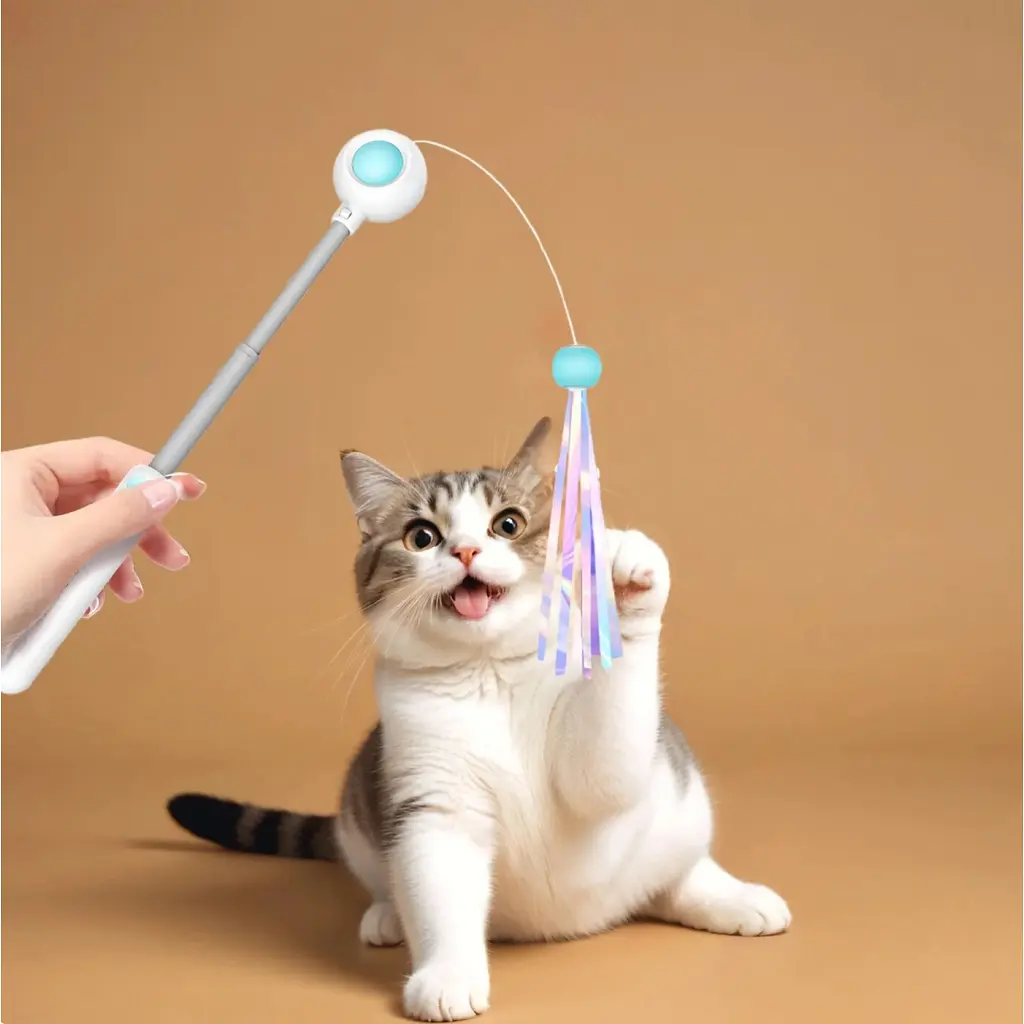 Іграшка для котів Petgravity Інтерактивна висувна вудочка з лазером блакитна (PG-CT053B) - фото 9