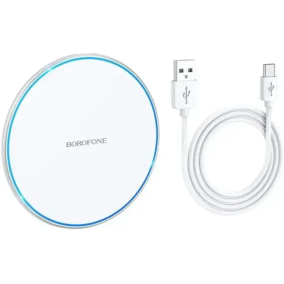 Безпровідна зарядка підставка Borofone BQ3 Pro на 15W Type-C 2A біла - фото 2