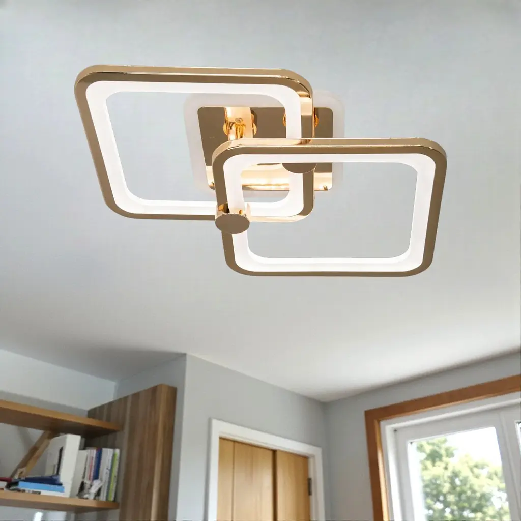 Сучасна стельова LED-люстра для дитячої Diasha 8208/2G LED 3color dimmer - золота, 50 Вт, 33x42 см - фото 2