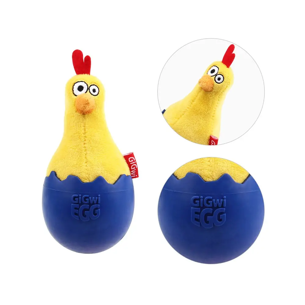 Іграшка для Собак Gigwi Egg Курча Неваляшка з пищалкою 14 см - фото 5