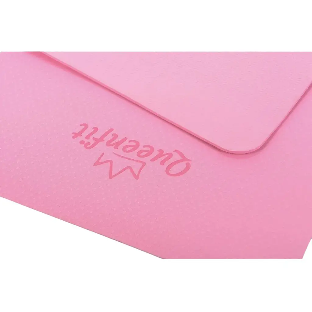 Килимок для фітнесу та йоги Queenfit Premium TPE 0.5 см рожевий - фото 4