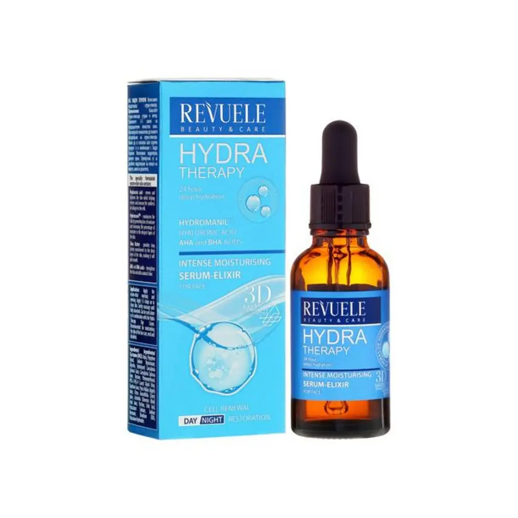 Інтенсивно зволожувальна сироватка-еліксир для обличчя Гідротерапія Revuele 30 мл - фото 2