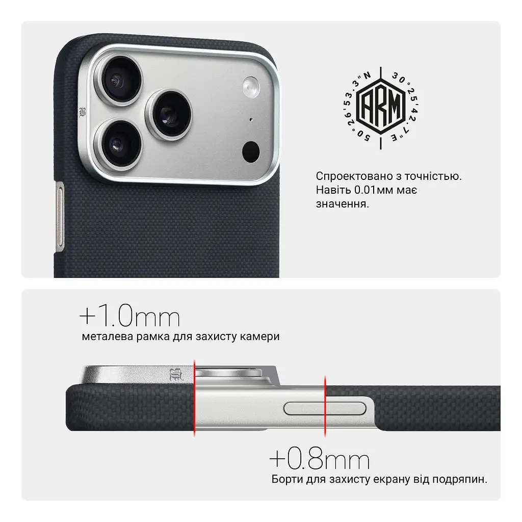 Чехол ArmorStandart BlackIcon Aramid Plain MagCase для Apple iPhone 17 Pro Max Black (ARM90161) - фото 6