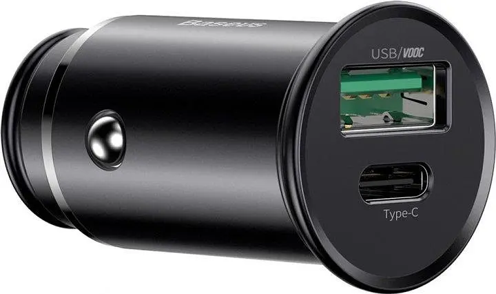 Автомобільний зарядний пристрій Baseus Circular Metal PPS Quick Charger 30W Support VOC CCYS-C01 Black - фото 2