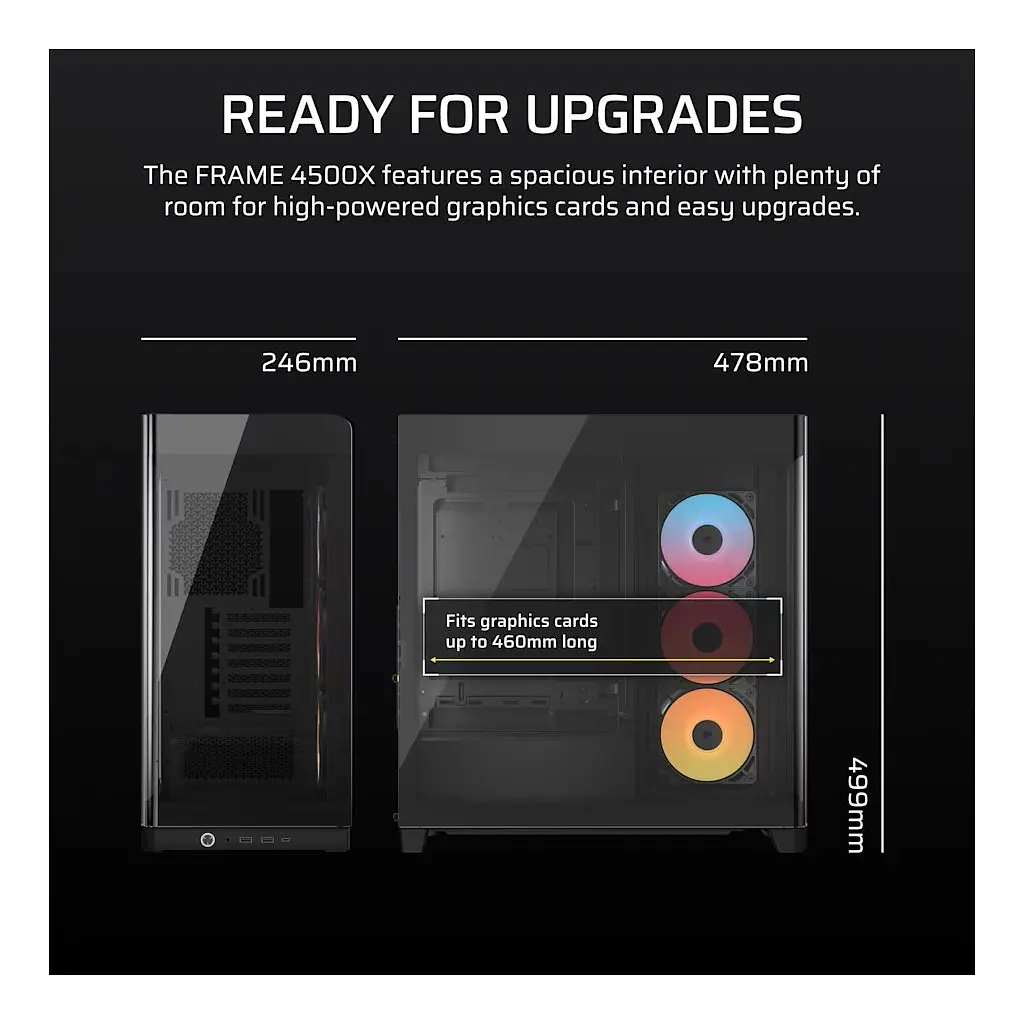 Корпус для ПК Corsair FRAME 4500X RS-R ARGB Tempered Glass Black (CC-9011314-WW) - фото 2