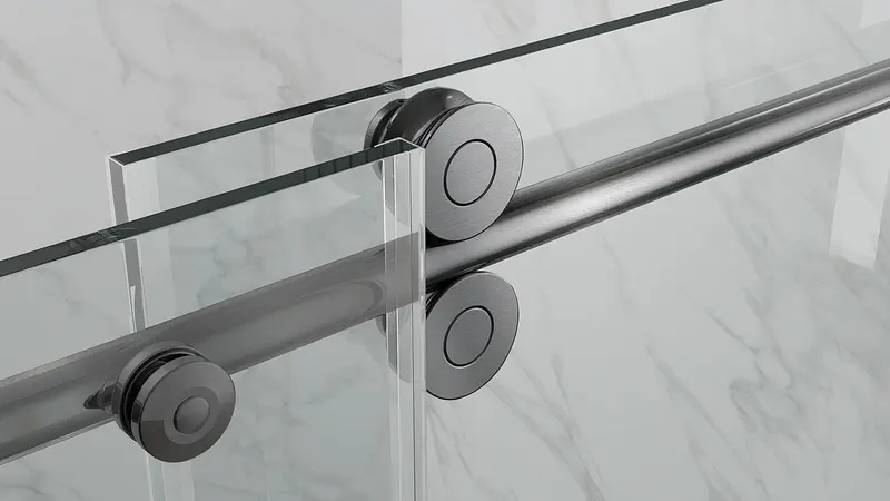 Двері в нішу Koer SR SD06-140x220-TR-07 прозоре скло Easy Clean 8 мм, graphite KR5369, універсальні, прозорий, графіт - фото 9