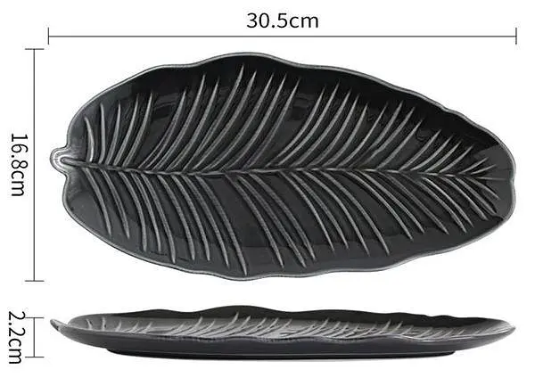 Блюдо Limited Edition LEAF BLACK 30 x 16.8 см (B010751) - фото 2