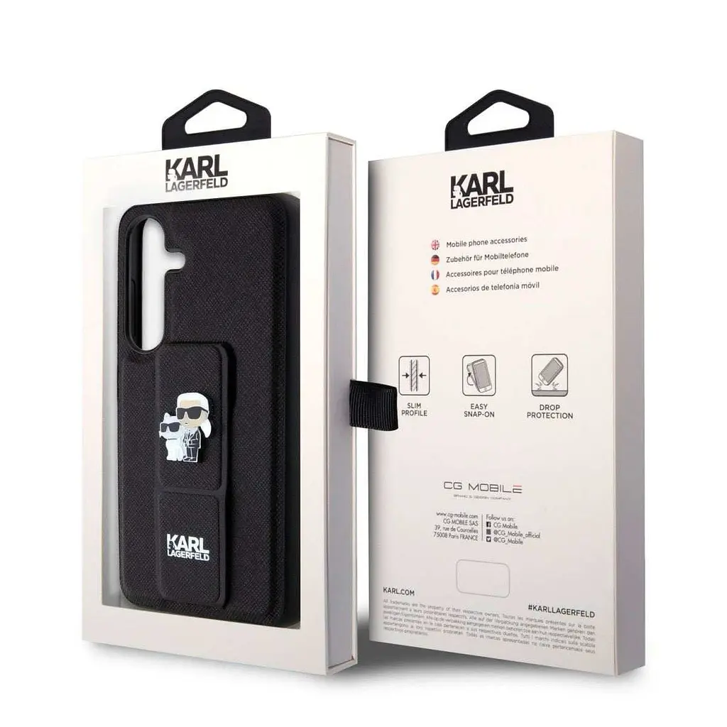 Чехол Karl Lagerfeld Saffiano Grip Stand Metal Logo Back Cover для Samsung Galaxy S24 Black (57983119532) - фото 7