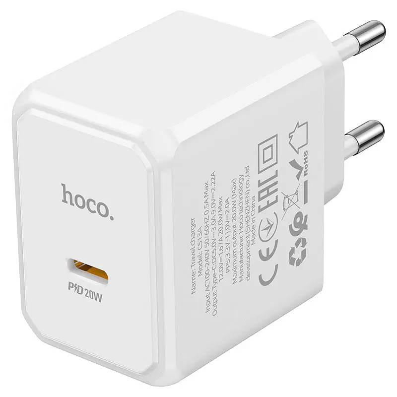 СЗУ Hoco CS13A Ocean PD20W (1USB-C) White - фото 2