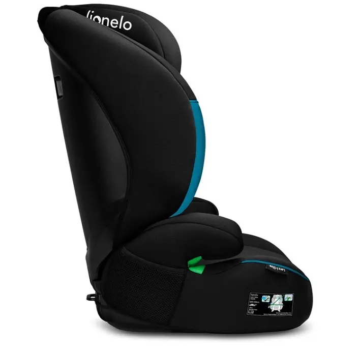 Автокрісло Lionelo Lars I-Size Green Turquoise, 15-36 кг, чорне з бірюзовим (LO-LARS I-SIZE GREEN TURQUOISE) - фото 2
