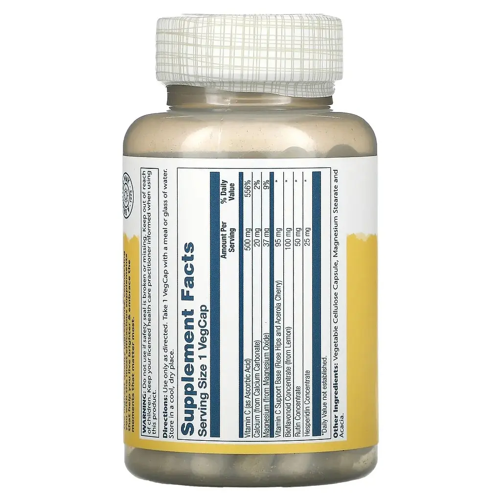 Витамин С и биофлавоноидный концентрат Solaray Vitamin C with Bioflavonoid Complex 500 мг 250 капсул - фото 2
