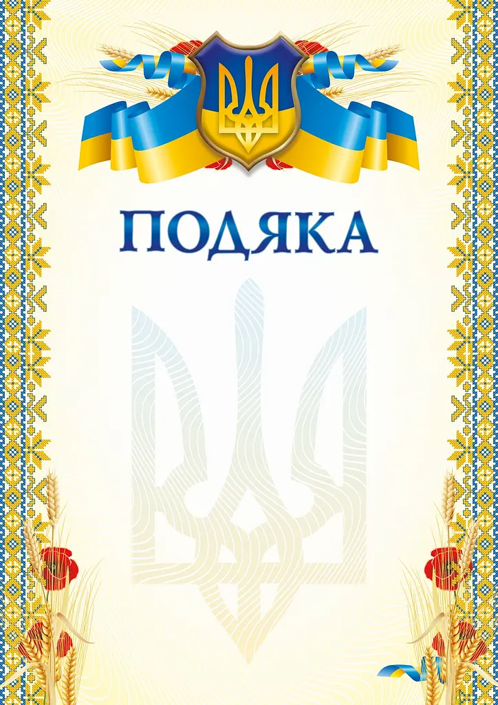 Бланк Подяка Маки (набір 5 шт.)