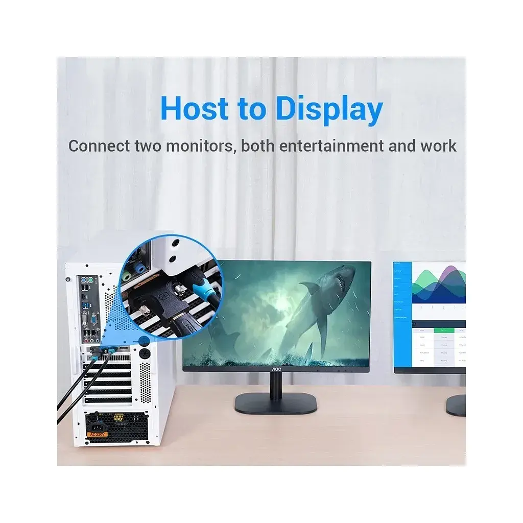 Перехідник HDMI F to DVI M 24+1pin black Vention (AILB0) - фото 3